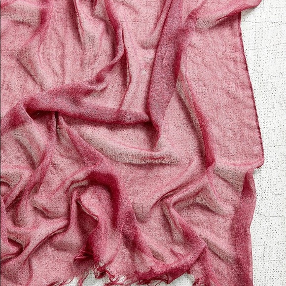 Sheer Gauze Fringe Cotton oversized Blanket Scarf - Picture 3 of 7